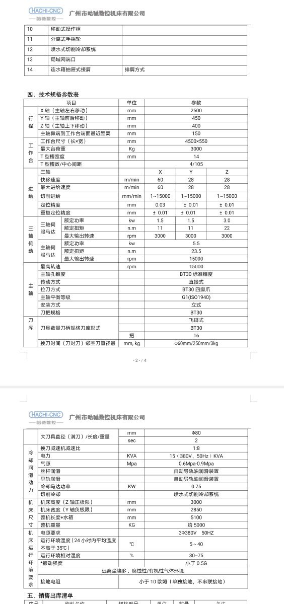 哈驰BT30焊接床身HQ2500型材加工中心