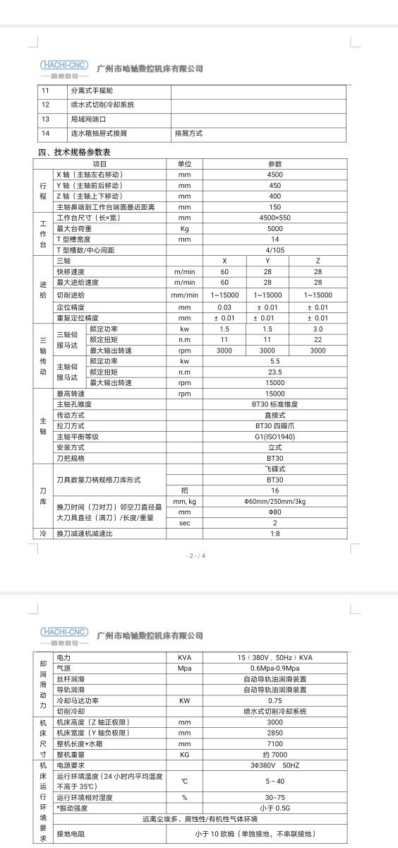 哈驰BT30焊接床身HQ4500型材加工中心