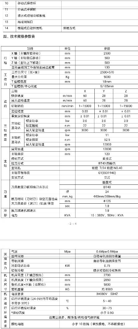 哈驰BT40铸件床身HZ2500型材加工中心
