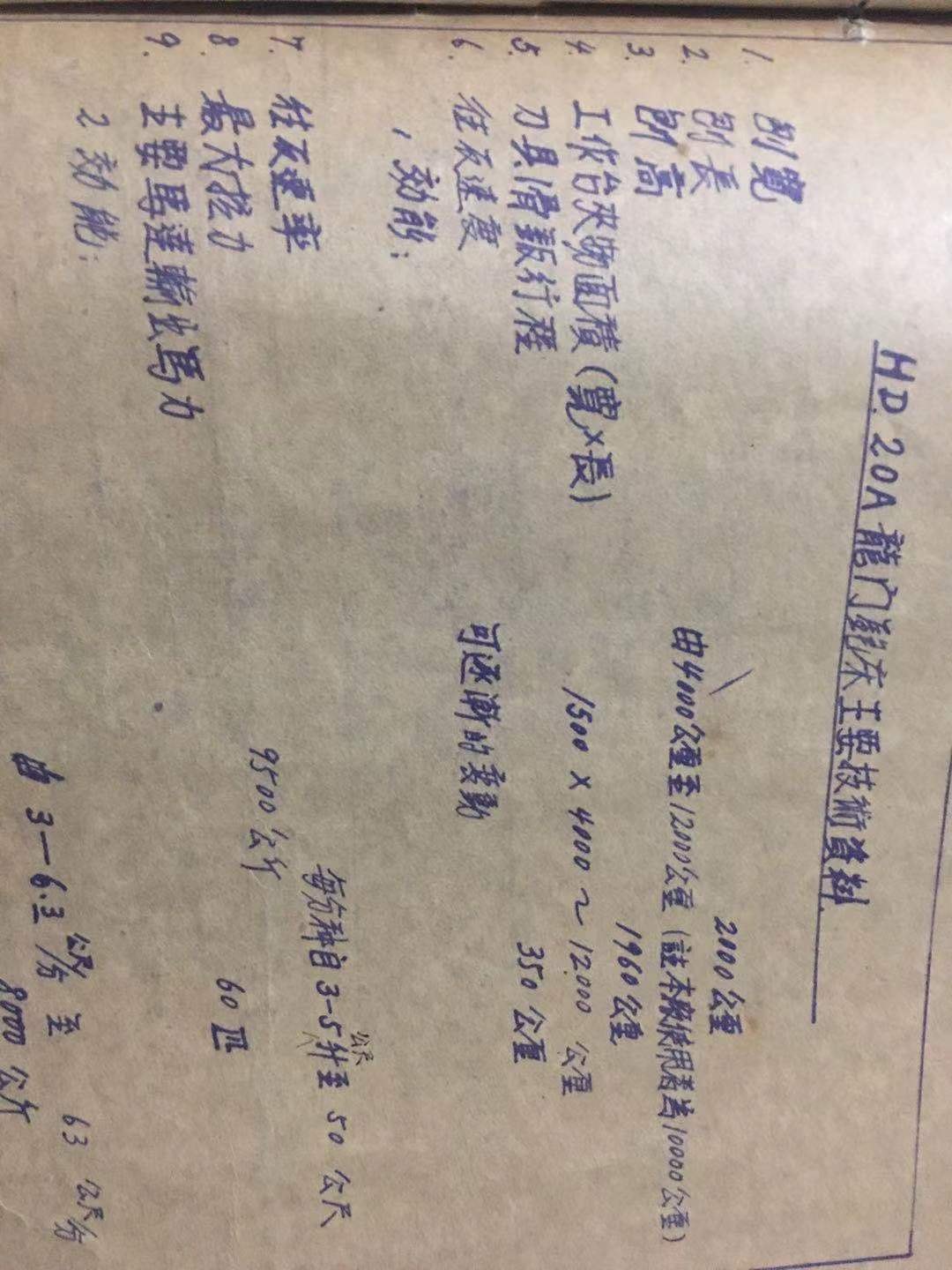 出售捷克产2x10米龙门刨铣