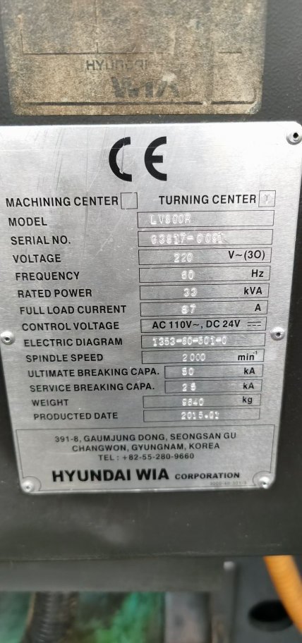 出售:2015年韩国威亚数控立车  LR800R  法拉克32i高配系统 加工直径800mm .