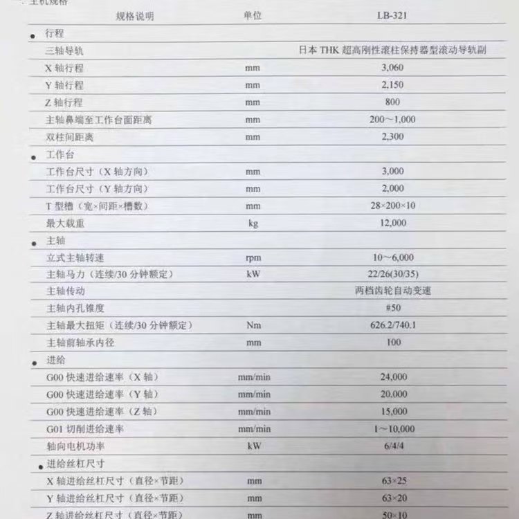 出售：95成新台湾威立3000&#215;2000数控龙门