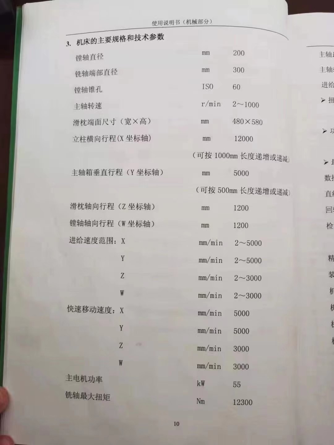 在位出售：9成新，数控落地镗铣床：昆机TJK6920A一SM