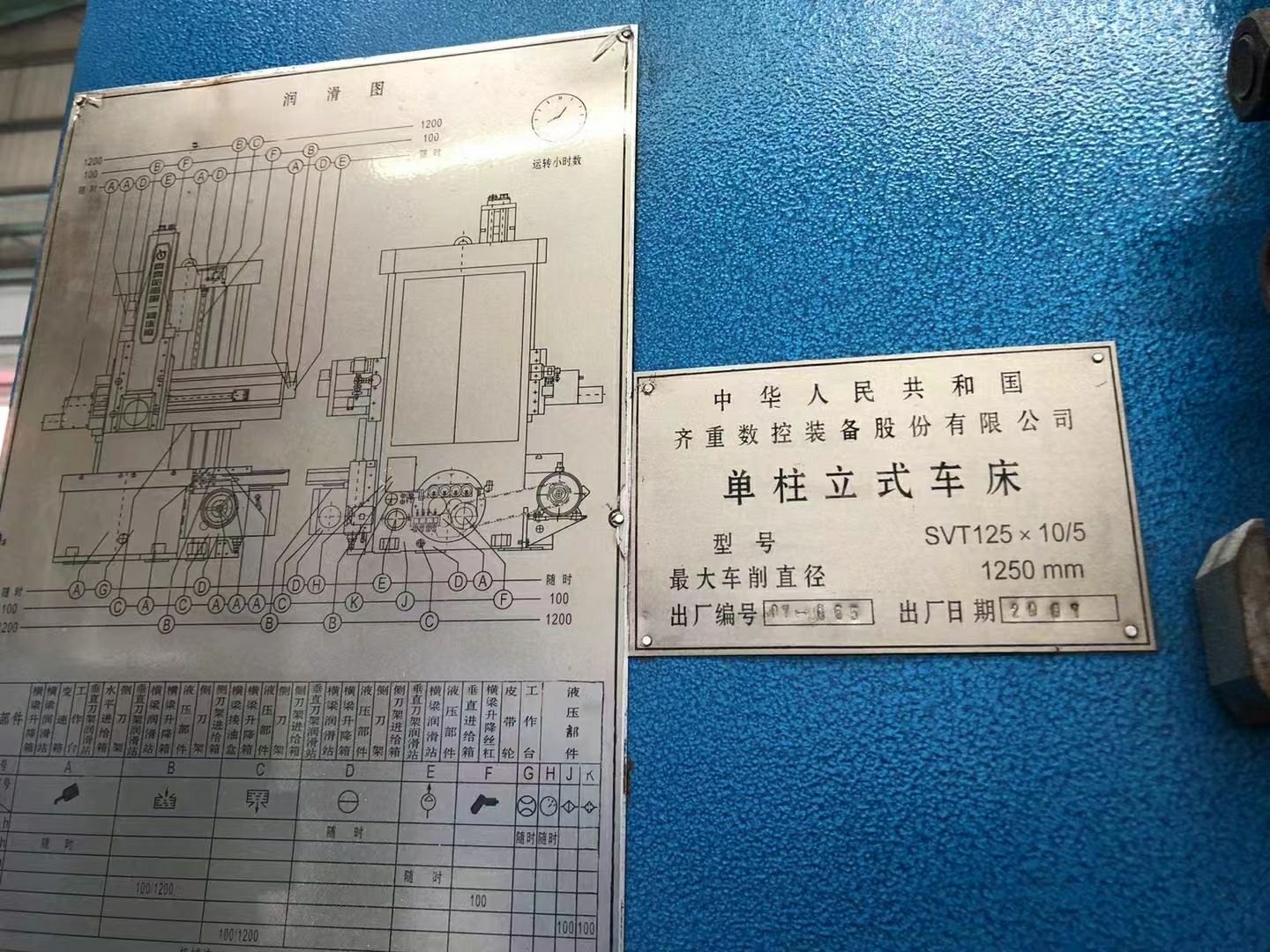 齐重1.25数控立车，西门子系统，新机标准