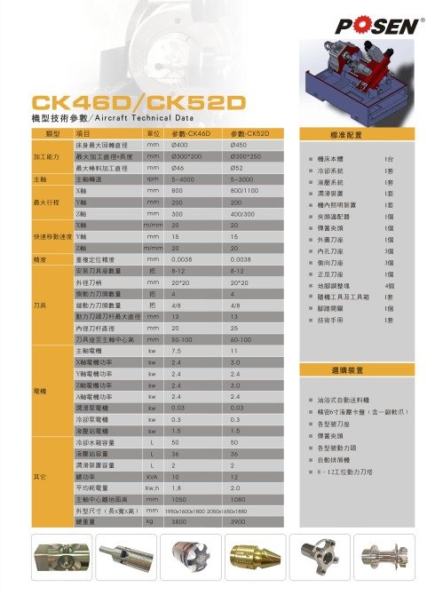 三台2021年同款普森数控斜身车铣CK46D，用了1500个小时