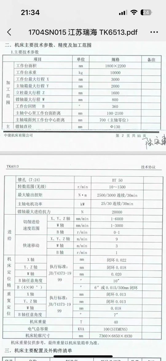 中捷6513，西门子840Dsl系统，九成新设备，基本没用，三轴光珊尺！详细参数.