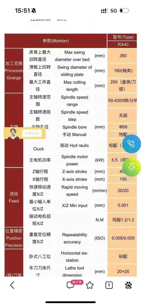 准新瑞远40斜轨，广数总线值系统，6寸中空液压卡盘，8.