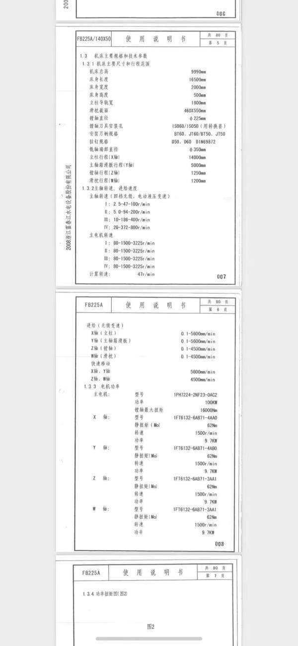 武重FBA225落地镗床 已到苏州库房 不带回转工作台 不.