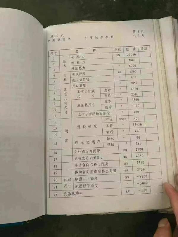 2000吨框架液压机，新款，