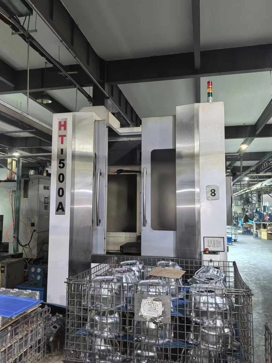 刚刚买下一台台湾崎发HT-500A双工位卧加、发那科18-MB.
