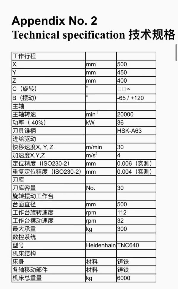 米克朗500U五轴联动