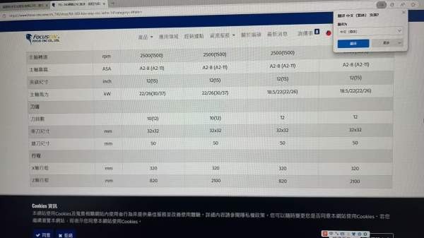 福硕FBL360数控车，旋径770，加工直径570，长度760，.