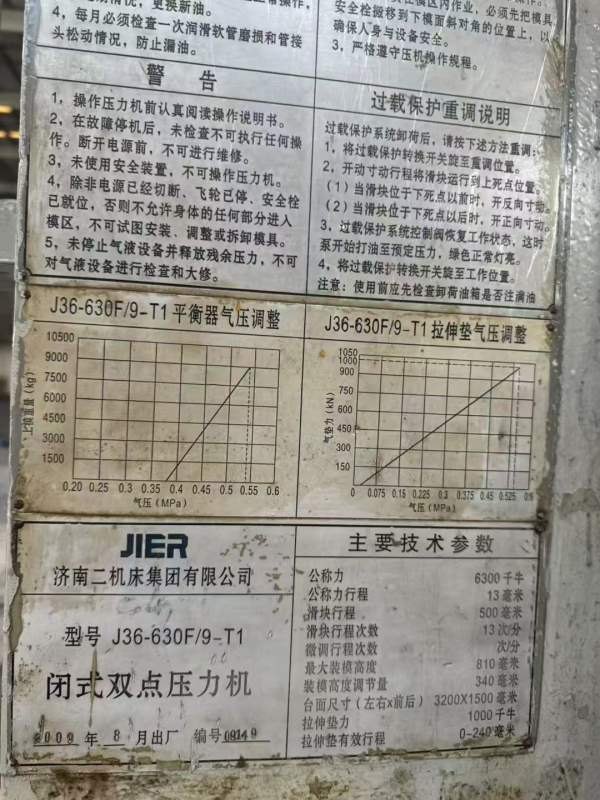 老式连杆的闭式双点630吨，济南二机产，还有两台，用.