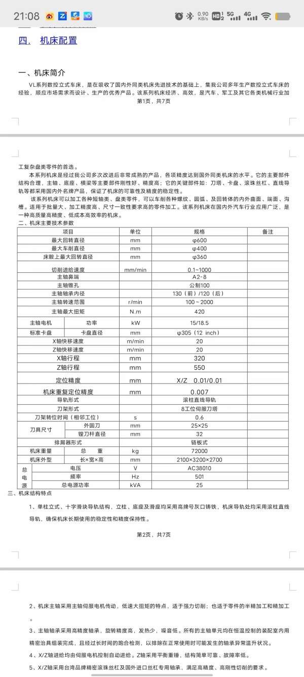 台湾大侨VL500高速数控立车，发那科0iTFplus系统，12.