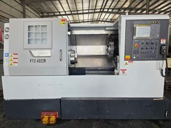 9.9新友佳FTC350L斜轨数控车床，发那科MF系统，8寸中.