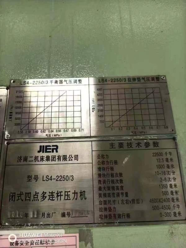 济南闭式四点全新机安装未用5250吨2250-1000-1000-100.