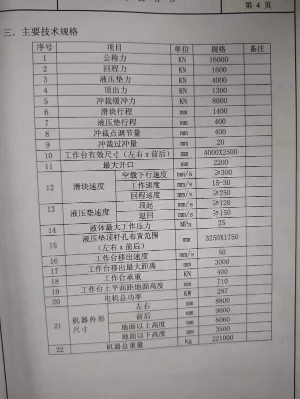 压力机，天津产，数据见照片