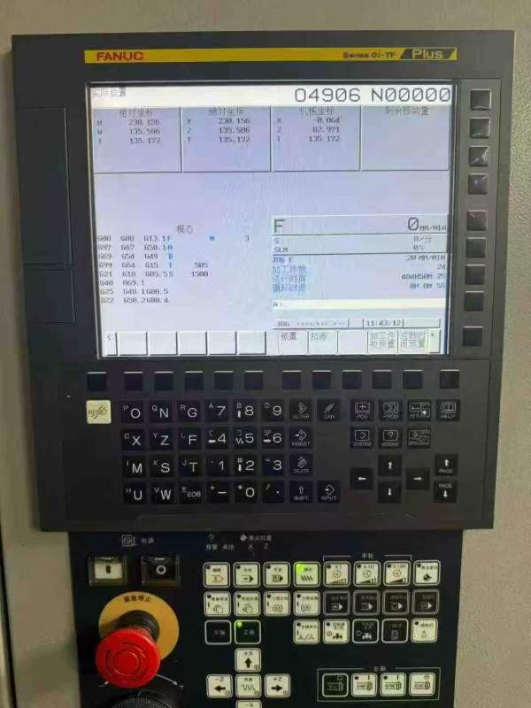 津上M08JII数控车床2021年出厂，发那科oi-TFplus系统8.