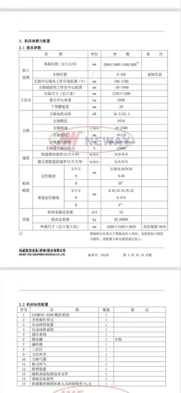 广东工厂在位出售：准新纽威PB110S卧式镗铣，三轴重型.