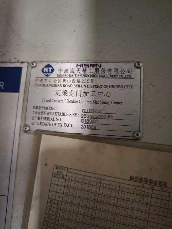 刚刚买下一台重型海天GLU2840数控龙门铣发那科MF系统.