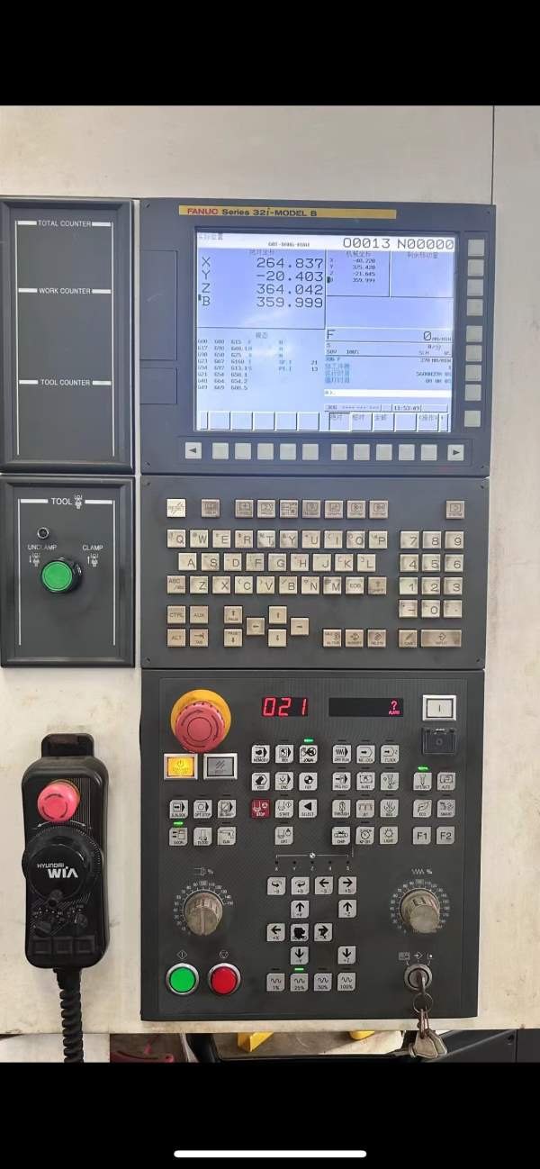 高配原装韩国威亚双工位卧式加工中心，型号HS5000i、.