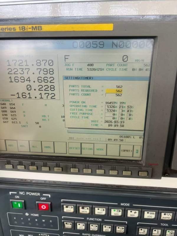 刚刚到货韩国精密HNK-130数控镗床工作台1800/2000mm，.