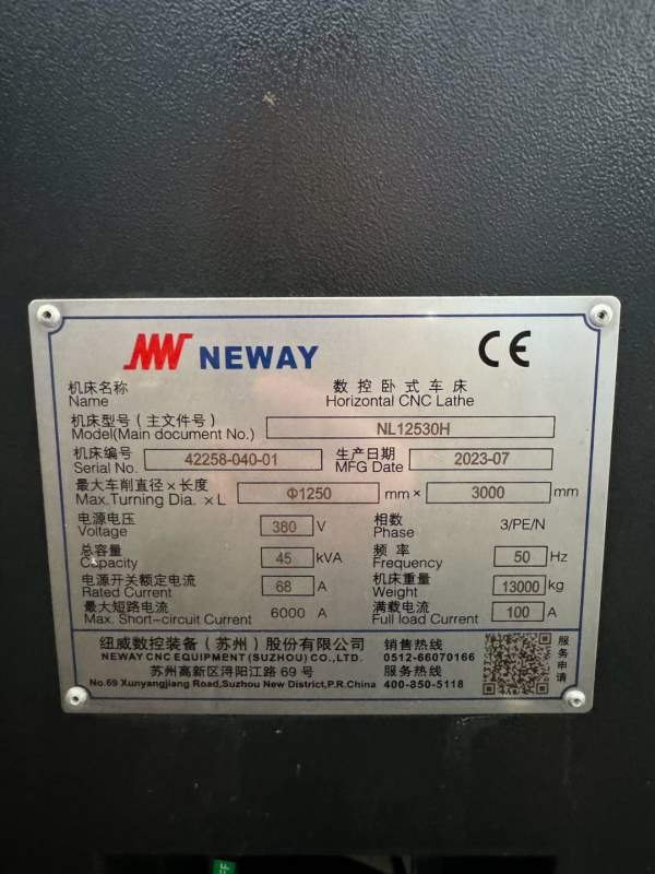 刚买9成新三台纽威61125X3000数控车 全部安装基本未用.