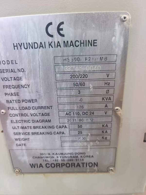 韩国原装威亚HS500i/40双工位卧式加工中心，高速机机.