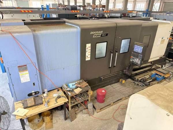 韩国原装进口斗山1米3.2米斜轨刀塔车床型号MACHINEPUM.