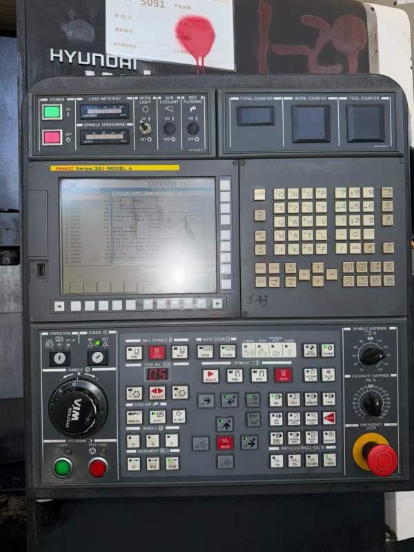威亚LV500RM数控立车发那科32i系统转速低档2000，4000.