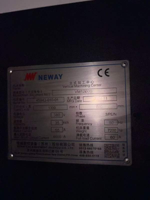 纽威VM1260S加工中心2024年11月工厂直批发那科iSeries.
