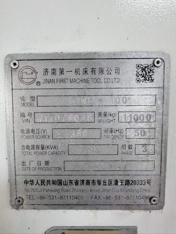 二手济南一机JIWL-800数控轮毂车床参数如下：型号：JI.