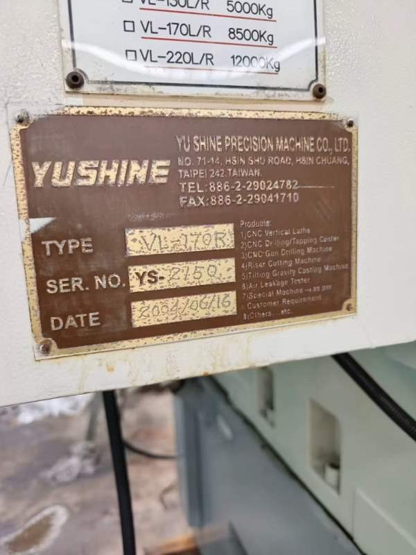 台湾油欣VL170R立车已到展厅  18寸液压卡盘  8工位液.
